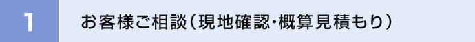 1　お客様ご相談（現地確認・概算見積もり）