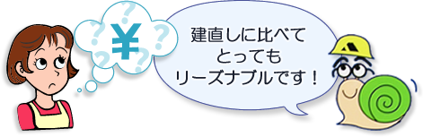 建直しに比べてとってもリーズナブルです！