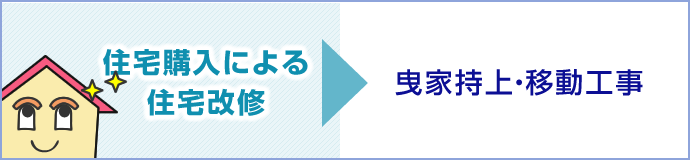 【住宅購入による住宅改修】 曳家持上・移動工事